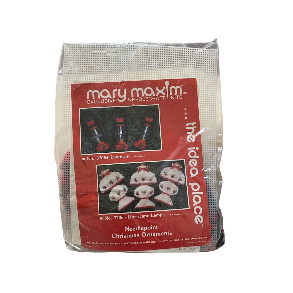 Mary Maxim 37064 Lanterns Plastic Canvas Christmas Ornament Kit Makes 6